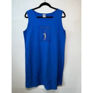 Cactus California 100% Cotton Sleeveless Dress, Size Large, Vintage
